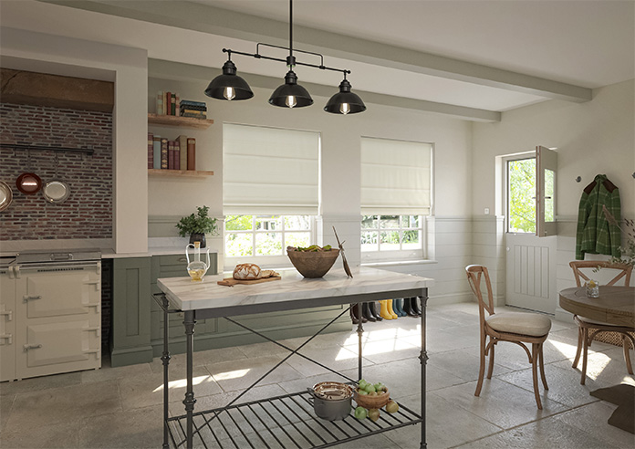 Soft Chevron, Cream - Motorised Roman Blind - Image 6